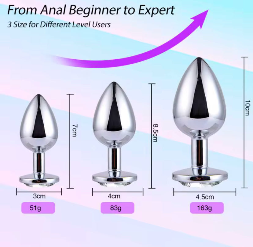 Metal Anal Plug Crystal Jewelry Butt Plug